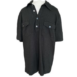 Men’s Express medium black double breast pocket polo